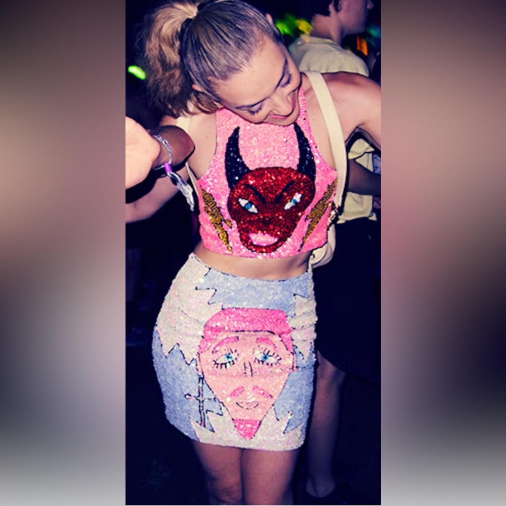 Discount Universe Sequin Jesus Mini Skirt